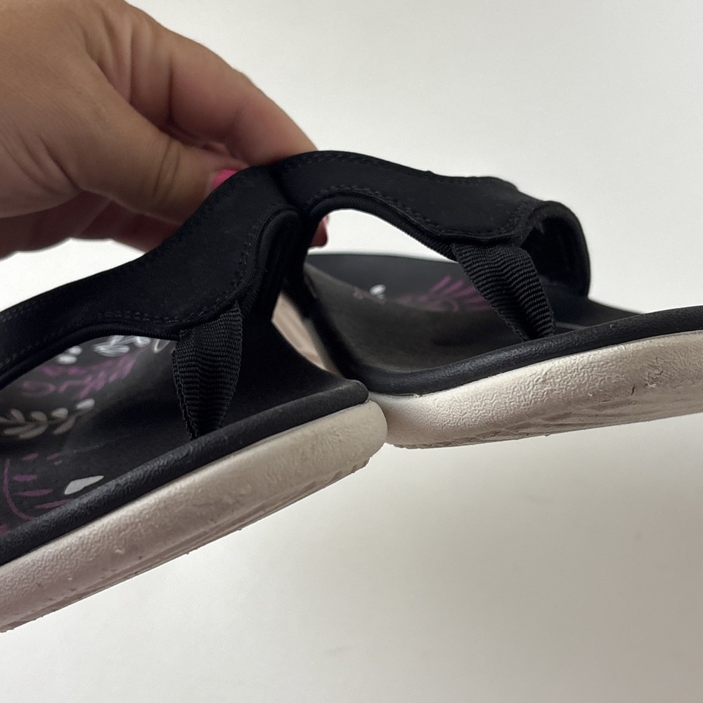 Spenco Womens Sandals Thongs Flip Flop Size 9.5D Black - Picture 8 of 10